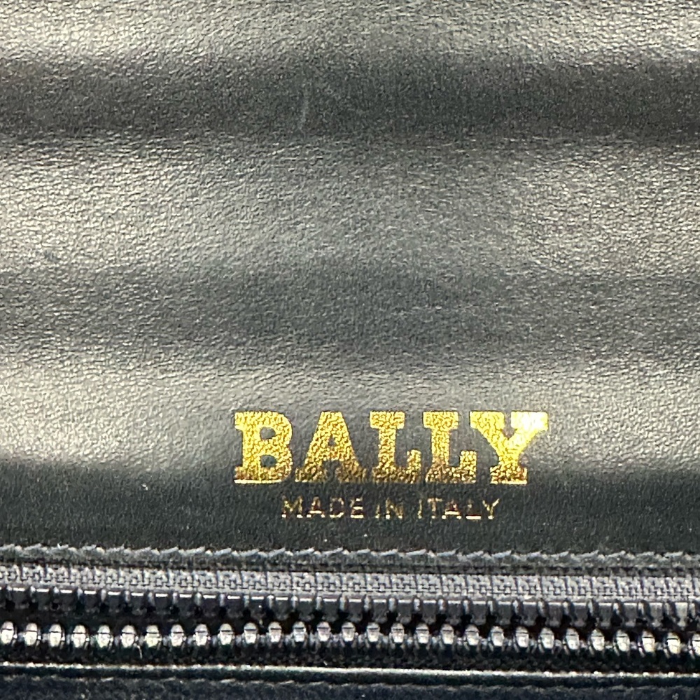 Bally Vintage 1980s Dark Navy & White Leather Top Handle Bag w/ Box, Xbody Strap - Picture 10 of 13
